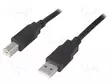 KAAPELI - USB 2.0 - USB A PISTOKE,USB B PISTOKE - 1M - MUSTA - CCA - USB kaapelit ja adapterit - CAB-USB2AB1.0-BK - 1