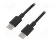 KAAPELI - USB 2.0 - USB C PISTOKE,MOLEMMIN PUOLIN - 2M - MUSTA - USB kaapelit ja adapterit - 2USB.C-2.0BK - 1