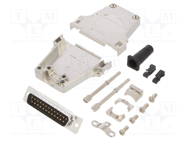 LIITIN: D-SUB - PIN: 25 - PISTOKE - UROS - SUORA - JUOTETTAVA - JOHTOON - D liittimet - DTZF25-DBP-K - 1