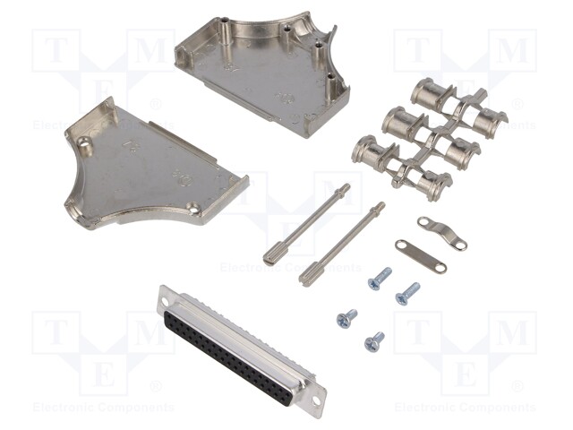 LIITIN: D-SUB - PIN: 37 - PISTOKE - NAARAS - SUORA - JUOTETTAVA - MUSTA - D liittimet - MHDM-37-DBS-K - 1