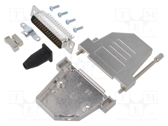 LIITIN: D-SUB - PIN: 44 - PISTOKE - UROS - JUOTETTAVA - JOHTOON - MUSTA - D liittimet - DTSL25-SJSRGHDP44K - 1