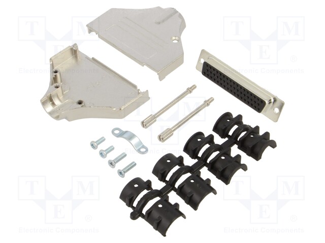 LIITIN: D-SUB - PIN: 50 - PISTOKE - NAARAS - JUOTETTAVA - JOHTOON - MUSTA - D liittimet - DTZK50-DBS-K - 1