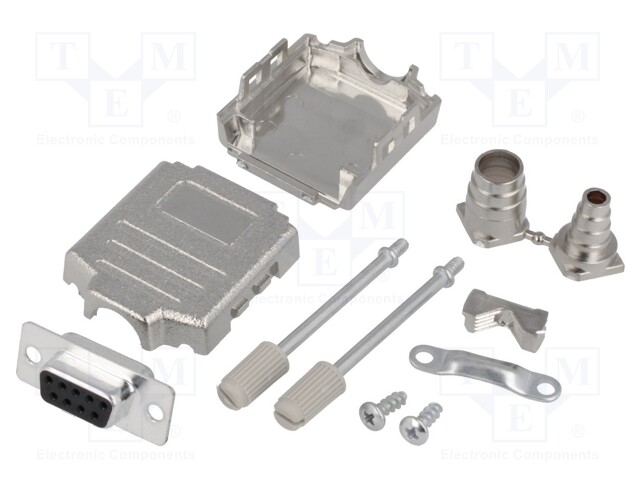 LIITIN: D-SUB - PIN: 9 - PISTOKE - NAARAS - JUOTETTAVA - JOHTOON - MUSTA - D liittimet - DPPK09-M-DBS-K - 1