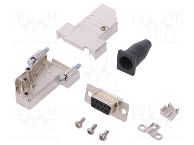 LIITIN: D-SUB - PIN: 9 - PISTOKE - NAARAS - JUOTETTAVA - JOHTOON - MUSTA - D liittimet - DTSL09SJSRGSDBSK - 1