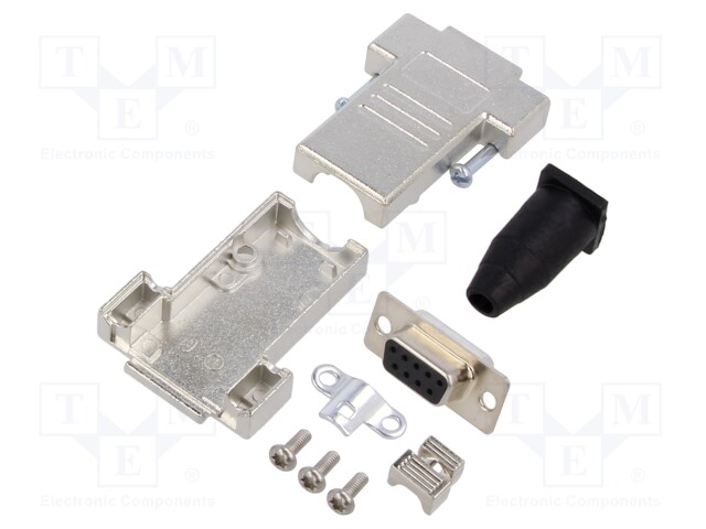 LIITIN: D-SUB - PIN: 9 - PISTOKE - NAARAS - JUOTETTAVA - JOHTOON - MUSTA - D liittimet - DTSL09SJSRGTDBSK - 1