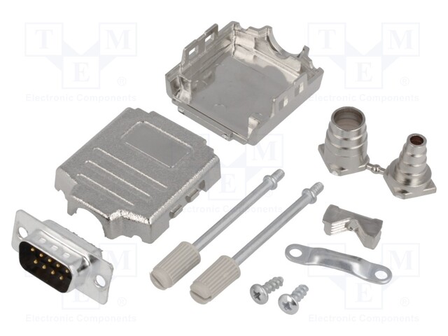 LIITIN: D-SUB - PIN: 9 - PISTOKE - UROS - JUOTETTAVA - JOHTOON - MUSTA - D liittimet - DPPK09-M-DBP-K - 1