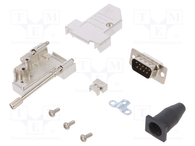 LIITIN: D-SUB - PIN: 9 - PISTOKE - UROS - JUOTETTAVA - JOHTOON - MUSTA - D liittimet - DTSL09-S-JSRGDBP-K - 1