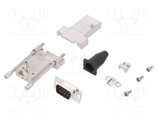 LIITIN: D-SUB - PIN: 9 - PISTOKE - UROS - JUOTETTAVA - JOHTOON - MUSTA - D liittimet - DTSL09-T-JSRGDBP-K - 1