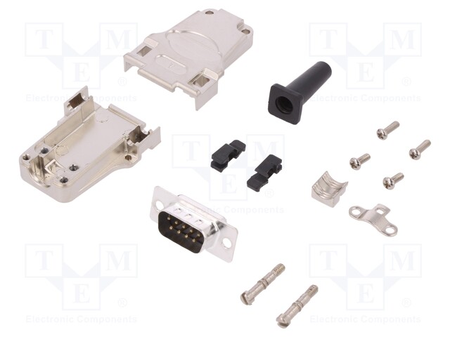 LIITIN: D-SUB - PIN: 9 - PISTOKE - UROS - SUORA - JUOTETTAVA - JOHTOON - D liittimet - DTZF09-DBP-K - 1