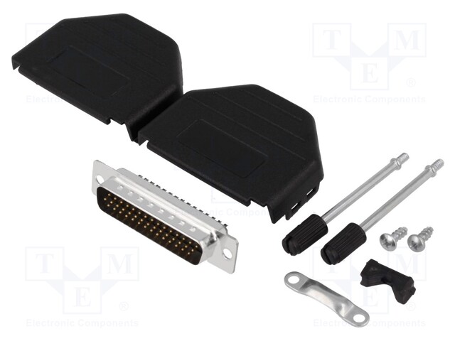 D-SUB LIITIN HD - PIN: 44 - PISTOKE - UROS - JUOTETTAVA - JOHTOON - D liittimet - DPPK25-BK-HDP-K - 1