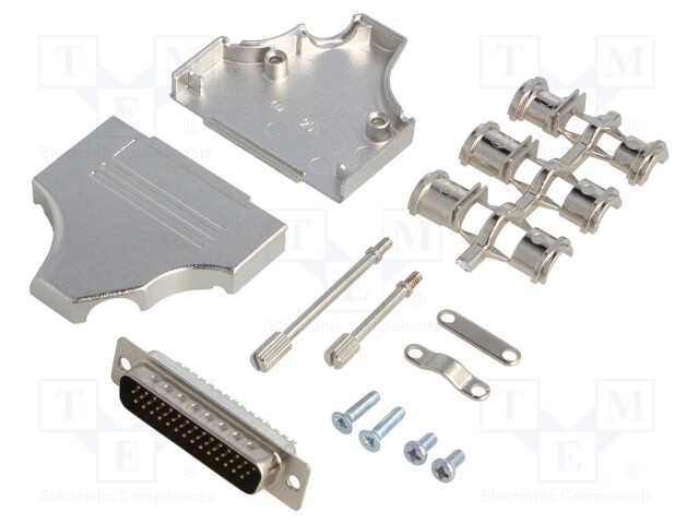 LIITIN: D-SUB HD - PIN: 44 - PISTOKE - UROS - KULMA - JUOTETTAVA - D liittimet - MHDM35-25-HDP44-K - 1