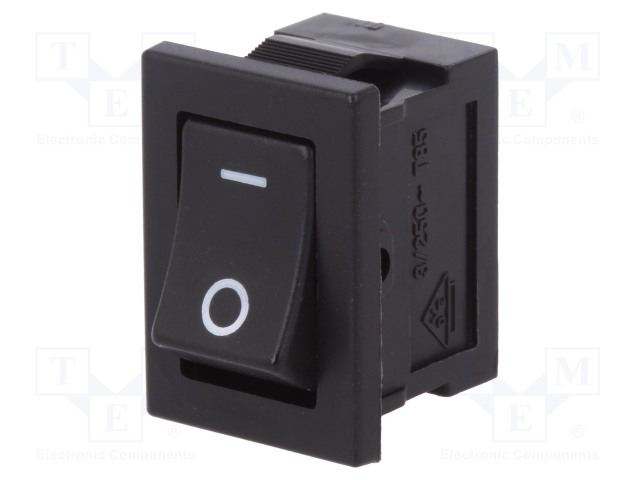 KEINUKYTKIN - SPST - AS: 2 - ON-OFF - 3A/250VAC - MUSTA - EI OLE - DS-850 - 2KV - Keinukytkimet - DS850K-S-IO-K - 1