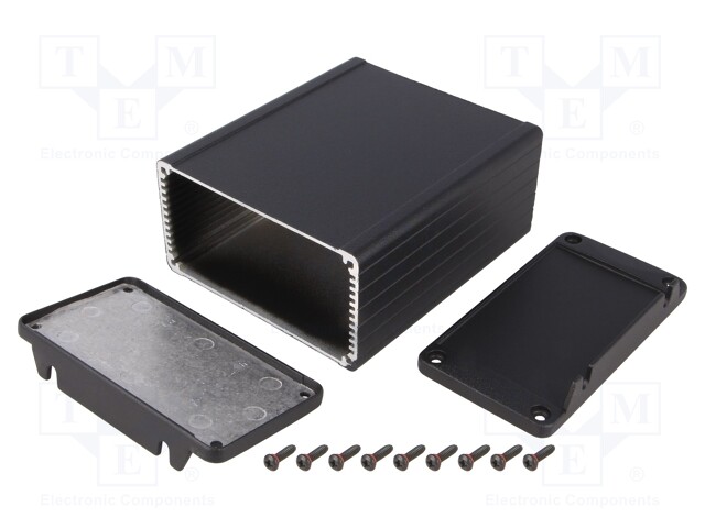 KOTELO: SUOJAAVA - X: 104MM - Y: 120MM - Z: 55MM - ALUMIINI - MUSTA - IP54 - Häiriösuojakotelot - HM-1457N1202EBK - 1