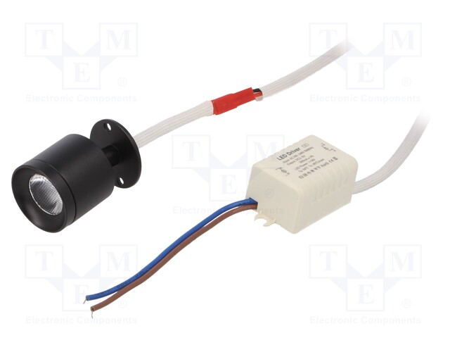 LAMPUN: LED SPOTLIGHT - 4000K - IP20 - 80LM - L: 32MM - 230VAC - Ø: 15,8MM - LED-työvalot ja valonheittimet - LED-CHANEL-1WBK - 1