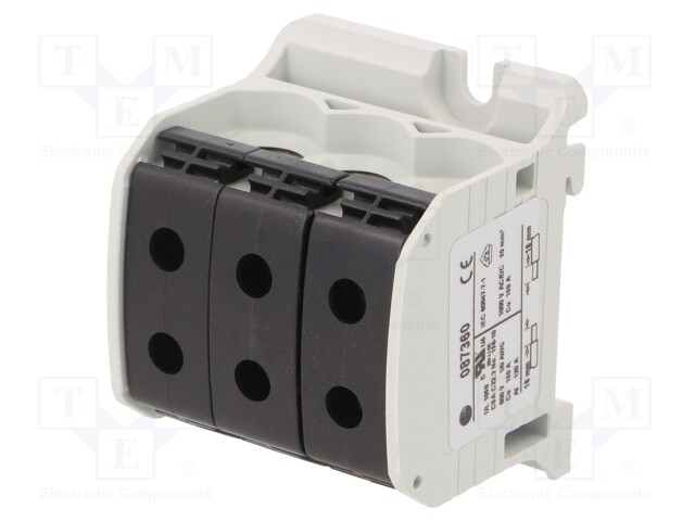 LIITIN: KISKO-STB - 150A - 1KV - RUUVI TERMINAALI - MUSTA - 50MM2 - TS35 - Kiskoliittimet - STB50-3BK - 1
