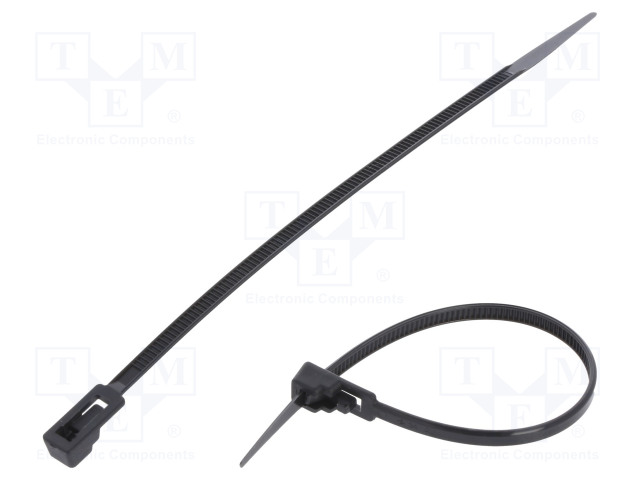NIPPUSIDE - MONIKÄYTTÖINEN - L: 150MM - W: 3,6MM - MUSTA - POLYAMIDI - Nippusiteet - FIX-TR-3.6X150BK - 1