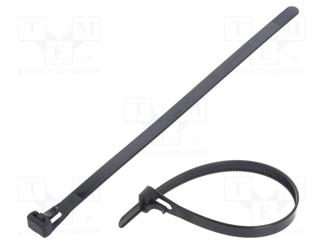 NIPPUSIDE - MONIKÄYTTÖINEN - L: 200MM - W: 7,6MM - MUSTA - POLYAMIDI - Nippusiteet - FIX-TR-7.6X200BK - 1