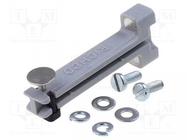 PAINETUN PIIRILEVYN OHJAUSKISKO - POLYAMIDI - HARMAA - L: 46,5MM - Piirilevyjen ohjainkiskot ja -kahvat - RI-VMCG-50-MPBK-K - 1