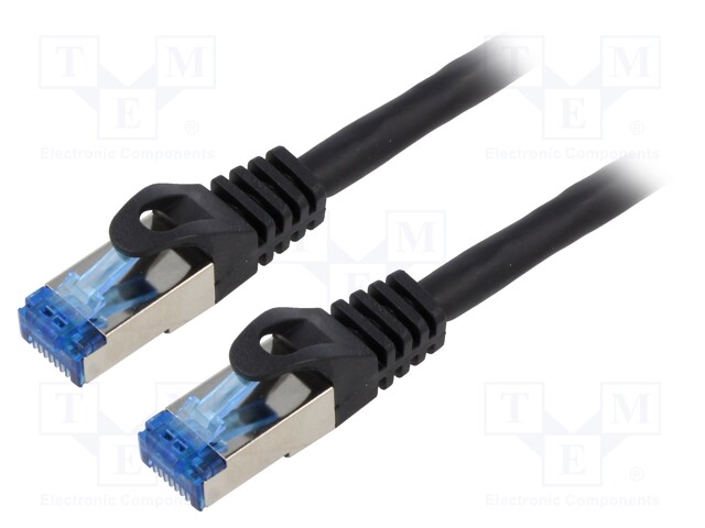 PATCH KAAPELI - S/FTP - CAT 6A - RJ45-PISTOKE,MOLEMMIN PUOLIN - LANKA - RJ45 Ethernet kaapelit - PCF6A-10CC-2000-BK - 1