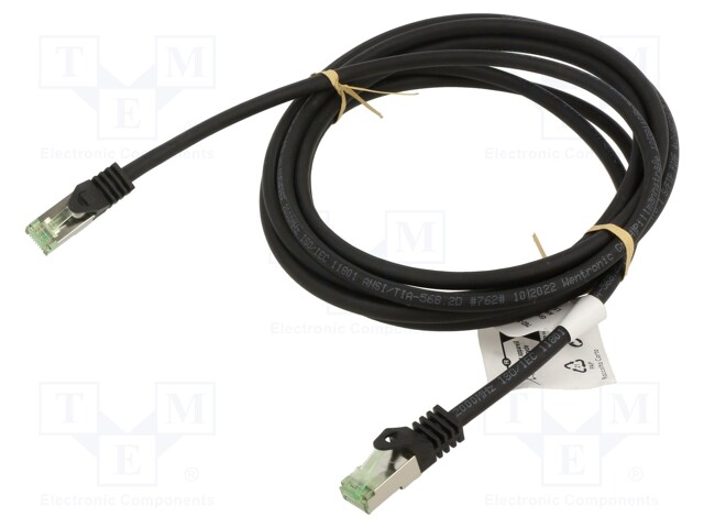 PATCH KAAPELI - S/FTP - CAT: CAT 8.1 - RJ45-PISTOKE,MOLEMMIN PUOLIN - RJ45 Ethernet kaapelit - SFTP8.1-CU-030BK - 1