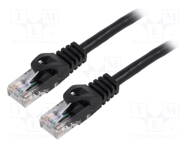 PATCH KAAPELI - U/UTP - CAT: 5E - RJ45-PISTOKE,MOLEMMIN PUOLIN - LANKA - RJ45 Ethernet kaapelit - PCU5-10CC-2000-BK - 1