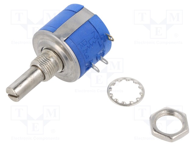 POTENTIOMETRI: AKSIAALINEN - MONIKIERROS - 10KOHM - 2W - ±5% - 6,3MM - Lankapotentiometrit - POT2218PS-10K - 1