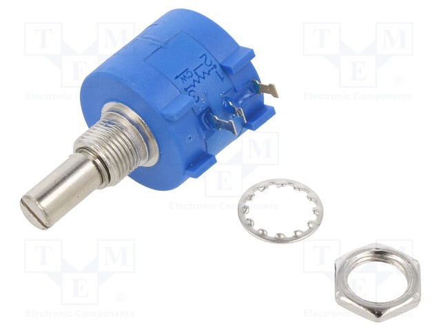 POTENTIOMETRI: AKSIAALINEN - MONIKIERROS - 10KOHM - 2W - ±5% - 6,3MM - Lankapotentiometrit - POT2218PS2-10K - 1