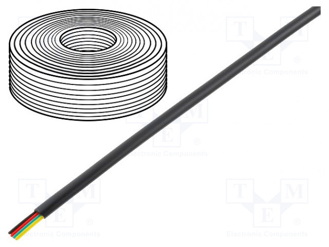 PUHELINKAAPELI - 4X28AWG - LANKA - MUSTA -20÷60°C - LANKA: CU - Puhelinkaapelit - TEL-0032-500BK - 1