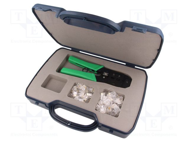 TYÖKALUSETTI: RJ-LIITOSTEN PURISTAMISEEN - 205MM - Krimppauspihdit RJ-liittimiin - HT-268K - 1