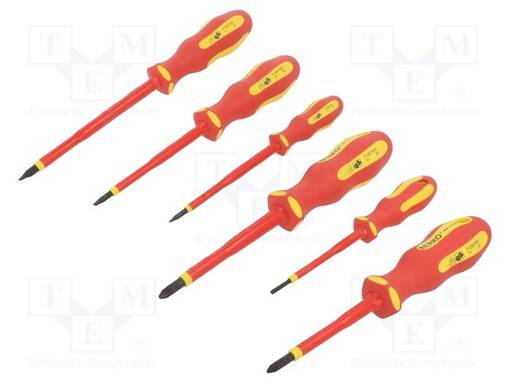 SCREWDRIVER: INSULATED-SET - INSULATED - POZIDRIV®,SLOT - 1KVAC - Ruuvimeisselit ja sarjat - ER-WIPPZK - 1