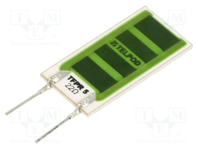 VASTUS: THICK FILM - PLANAARINEN - THT - 22OHM - 5W - ±10% - -55÷170°C - Sulakevastukset - TFPR5-22R-K - 1