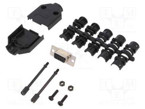 LIITIN: D-SUB - PIN: 9 - PISTOKE - NAARAS - SUORA - JUOTETTAVA - JOHTOON - D liittimet - DTPK-P-09-DBS-K - 1