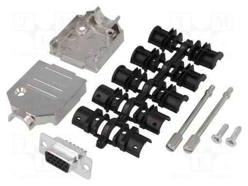 LIITIN: D-SUB HD - PIN: 15 - PISTOKE - NAARAS - JUOTETTAVA - JOHTOON - D liittimet - DTZK09-HDS-K - 1