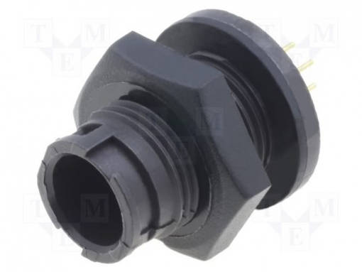 LIITIN: PYÖREÄT - PISTORASIA - UROS - 3A - 125V - PIN: 6 - EN2 - THT - IP68 - SWITCHCRAFT liittimet - EN2P6M26PK - 1