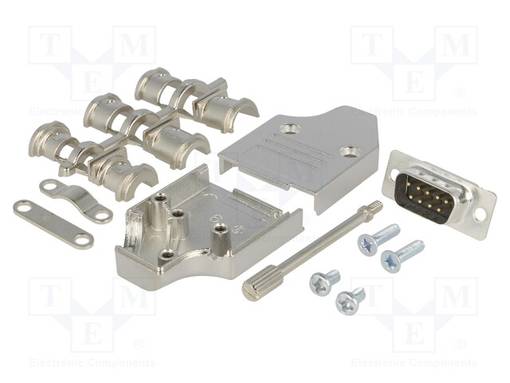 D-SUB LIITIN - PIN: 9 - PISTOKE - UROS - KULMA - JUOTETTAVA - MUSTA - D liittimet - MHDM35-09-DMP-K - 1