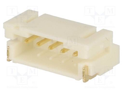 LIITIN: JOHTO-LEVY - PISTORASIA - UROS - PIN: 5 - VAAKASUORA - SMT - 2MM - Signaaliliittimet rasteri 2,00mm - NXW-05SMDK - 1