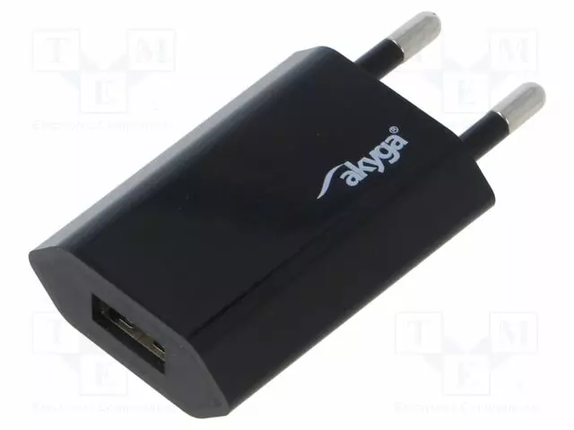 VIRTALÄHDE: IMPULSSI - VERKKOMUUNTAJA,PISTOKE - 5VDC - 1A - MUSTA - Pistorasiamuuntajat - AK-CH-03BK - 1