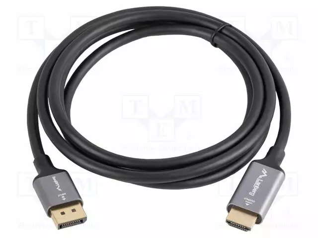 KAAPELI - DISPLAYPORT-PISTOKE,HDMI-PISTOKE - PVC - 1,8M - MUSTA - HDMI, DVI, DisplayPort johdot - CA-DPHD20CU-0018BK - 1