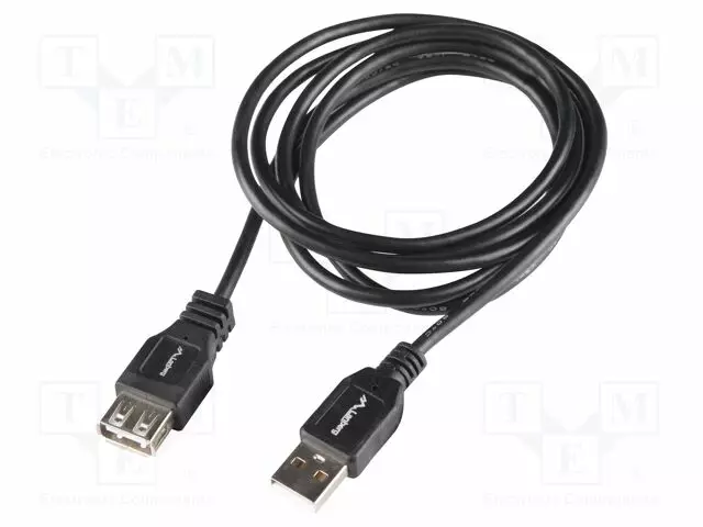 KAAPELI - USB 2.0 - USB A RASIA,USB A PISTOKE - KULLATTU - 1,8M - CU - USB kaapelit ja adapterit - CA-USBE15CU-0018BK - 1