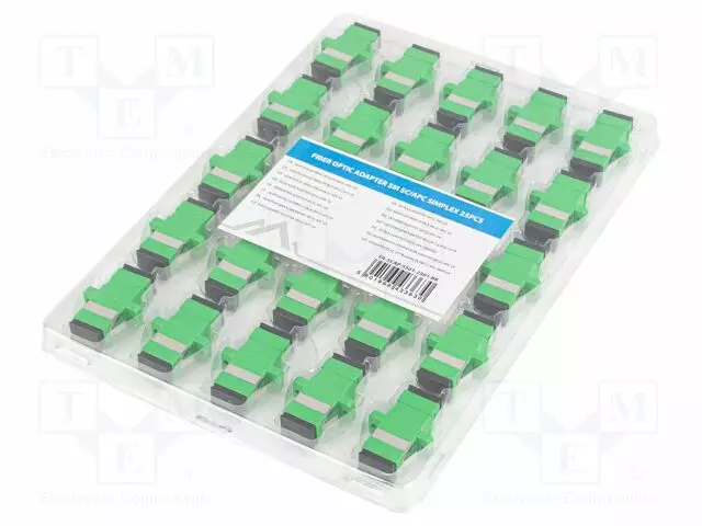 ADAPTERI - SC/APC,MOLEMMIN PUOLIN - 9/125UM - VIHREÄ - 25KPL - Patchcordit ja valokuitu-pigtailit - FA-SCAPSS01-2501BK - 1