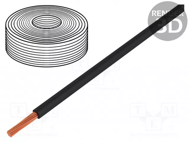 JOHTO - H07V-K - CU - 70MM2 - PVC - MUSTA - 450V,750V - LUOKKA: 5 - Yksisäikeiset asennuskaapelit - H07V-K-7000-BK - 1