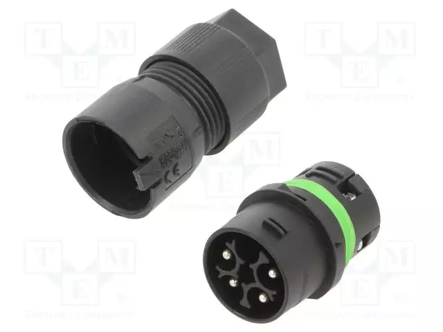 AC LIITIN-RUUVI TERMINAALI - UROS - 16A - 400V - NAVAT: 4 - 3+PE - AC liittimet ja rungot - 3801V-M-4P-BK - 1
