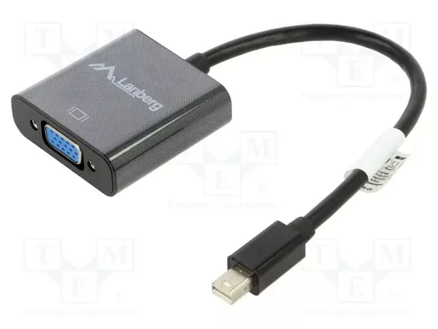 ADAPTERI - DISPLAYPORT MINI PISTOKE,VGA NAARASLIITIN - 0,2M - ABS - HDMI, DVI, DisplayPort johdot - AD-0006-BK - 1