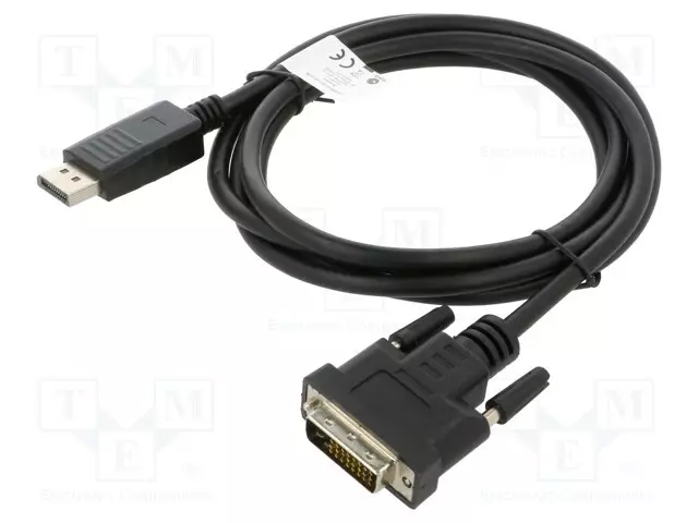 KAAPELI - DISPLAYPORT-PISTOKE,DVI-D (24+1) PISTOKE - 1,8M - MUSTA - HDMI, DVI, DisplayPort johdot - CA-DPDV10CU-0018BK - 1
