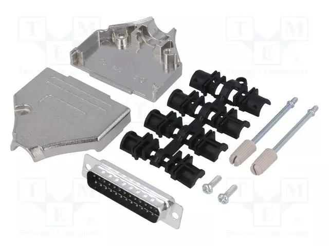 D-SUB LIITIN - PIN: 25 - PISTOKE - UROS - SUORA - JUOTETTAVA - JOHTOON - D liittimet - MHDTZK25-DB25P-K - 1