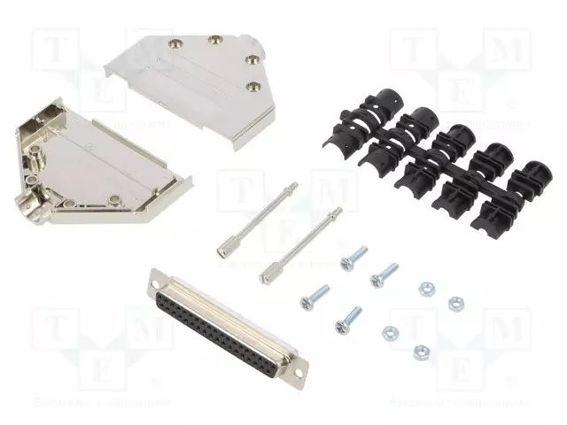 LIITIN: D-SUB - PIN: 37 - PISTOKE - NAARAS - JUOTETTAVA - JOHTOON - MUSTA - D liittimet - DTPK-M-37-DBS-K - 1