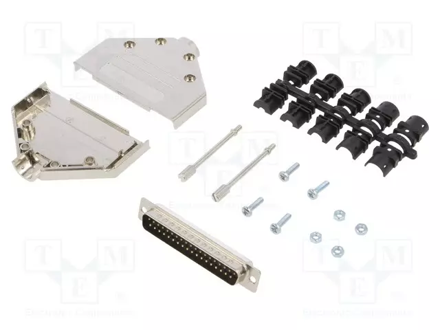 LIITIN: D-SUB - PIN: 37 - PISTOKE - UROS - JUOTETTAVA - JOHTOON - MUSTA - D liittimet - DTPK-M-37-DBP-K - 1