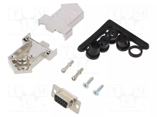 LIITIN: D-SUB - PIN: 9 - PISTOKE - NAARAS - JUOTETTAVA - JOHTOON - MUSTA - D liittimet - D45NT09-M-DBS-K - 1