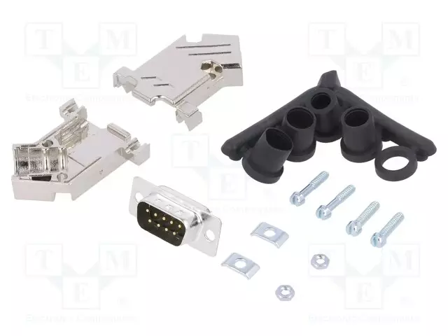 D-SUB LIITIN - PIN: 9 - PISTOKE - UROS - JUOTETTAVA - JOHTOON - MUSTA - D liittimet - D45NT09-M-DMP-K - 1