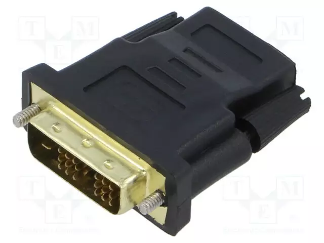ADAPTERI - DVI-D (18+1) PISTOKE,HDMI-F LIITINULL HD 1080P - HDMI, DVI, DisplayPort johdot - AD-0013-BK - 1